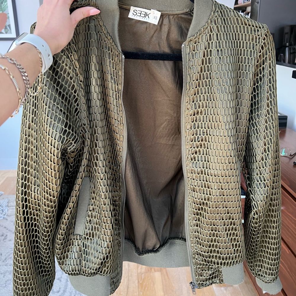 SEEK the label green bomber jacket size XS